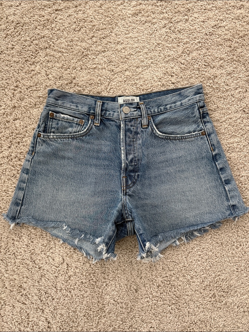 Agolde Parker Long Denim Shorts